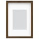 Option: Empty wooden photo frame with white mat, modern design, horizontal or vertical display.