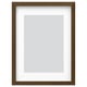 Option: Wooden picture frame, natural brown, rectangular, simple design, with mount.