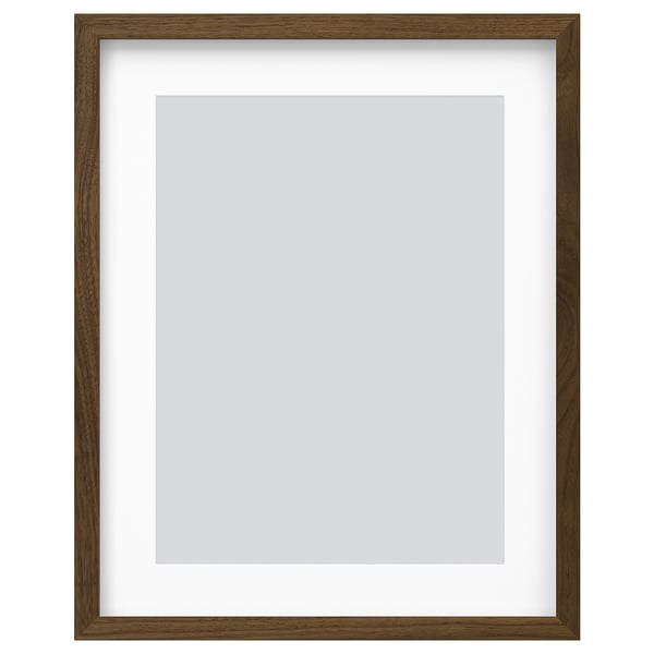 Brown RÖDALM photo frame, wooden, rectangular, modern design, no picture.