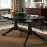 ROSENTORP Extendable table, black, 160/215x110 cm