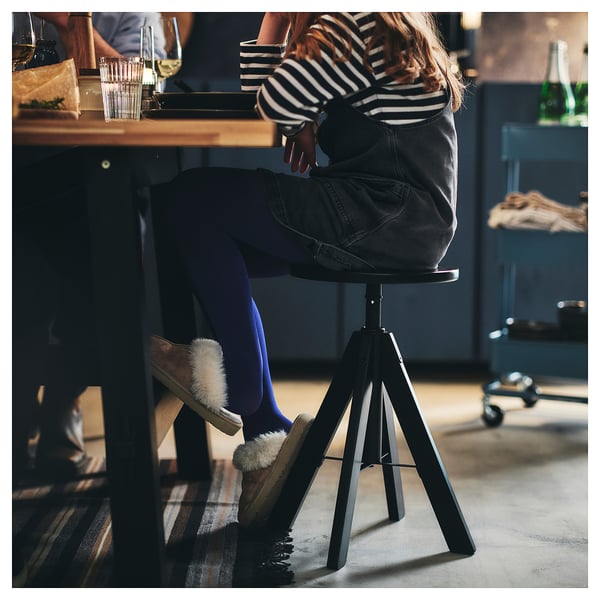 RUDSTORP Stool, black, 44-55 cm