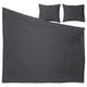 Dark grey, linen-cotton duvet & pillows, simple, modern design.