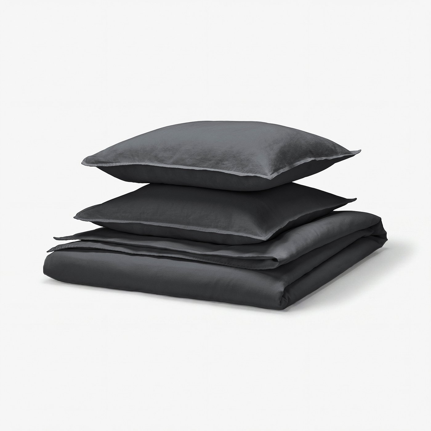 RUNDHAGTORN Duvet cover and 2 pillowcases, anthracite, 240x220/50x60 cm