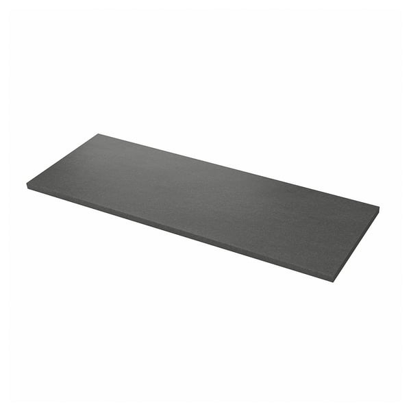 SÄLJAN Custom made worktop, dark grey stone effect/laminate, 63.6-125x3.8 cm