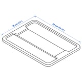 Illustration with measurements for the product: SAMLA.