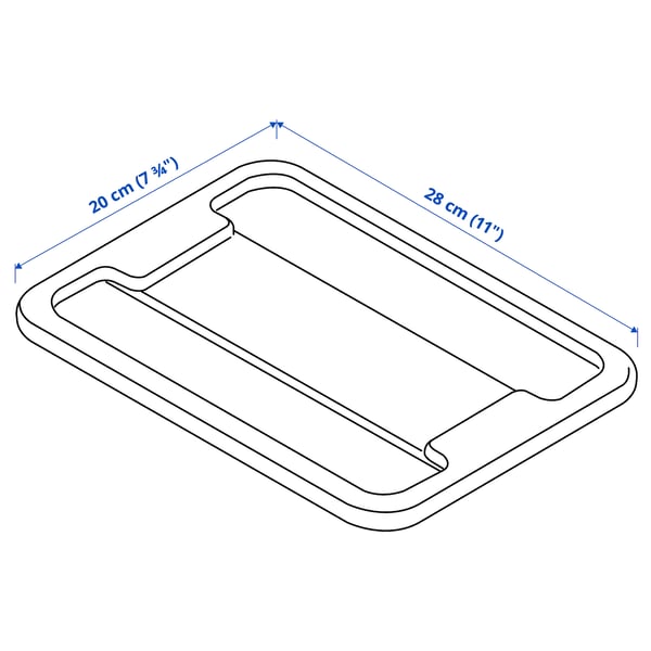 Illustration with measurements for the product: SAMLA.