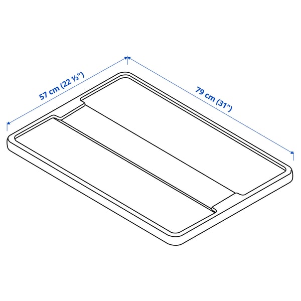 Illustration with measurements for the product: SAMLA.