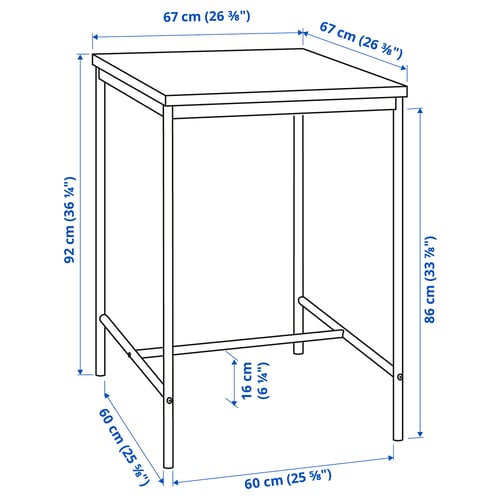 Illustration with measurements for the product: SANDSBERG.