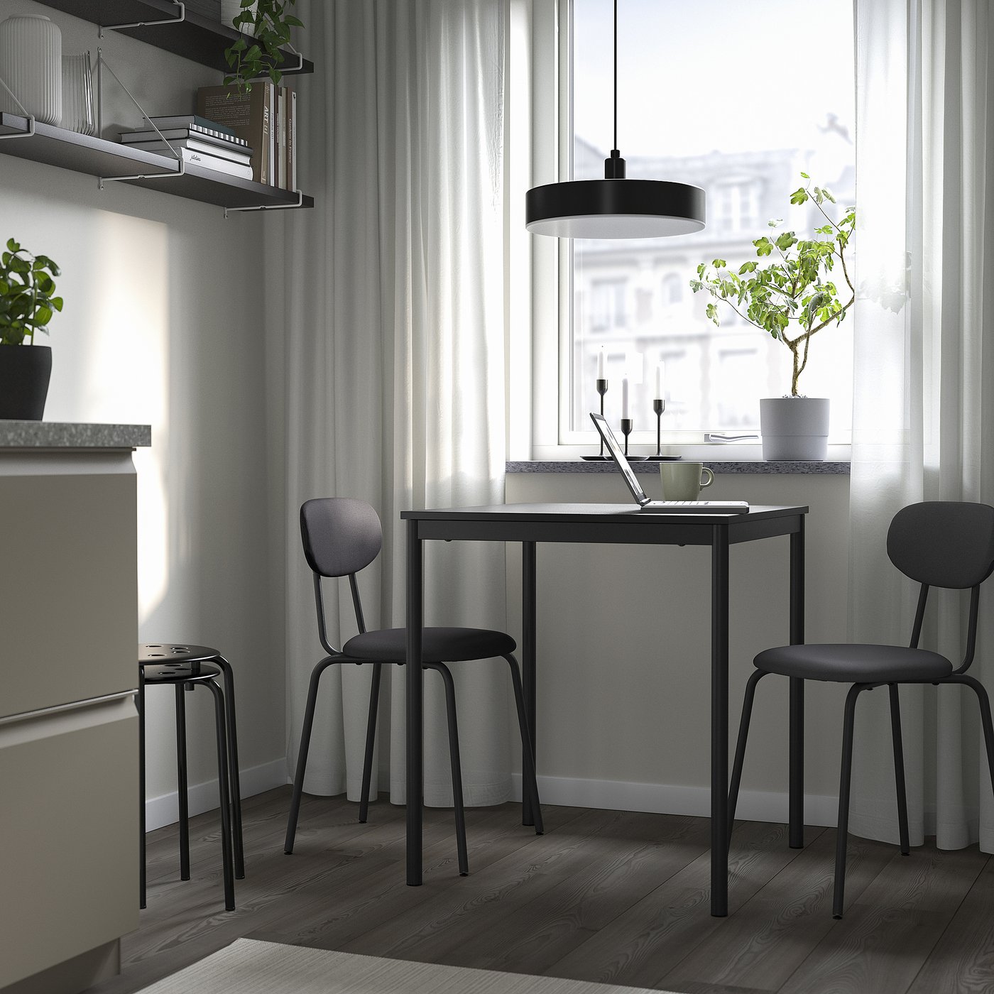 Ikea Gray And Black Kitchen Table SANDSBERG ÖSTANÖ Table And