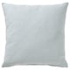 A square, light blue and white SANDTRAV cushion cover, made of 100% cotton with a textured design and zipper detail.