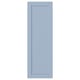Option: A light blue SANNIDAL cabinet door. Its rectangular, simple, and stylish with a smooth finish.