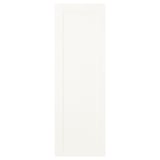 A white SANNIDAL cabinet door. Its rectangular, simple, and versatile. Made of particleboard and fibreboard, it can hang either way.