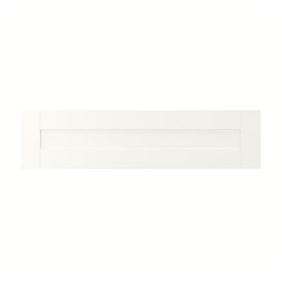SANNIDAL drawer front, white, fibreboard, rectangular, minimalist design.