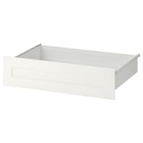 SANNIDAL white drawer; minimalist design, rectangular, steel & particleboard.