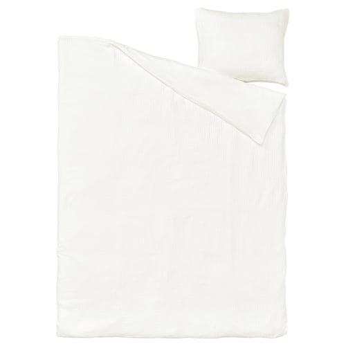 SCHERSMIN duvet set - white, soft organic cotton, simple design.