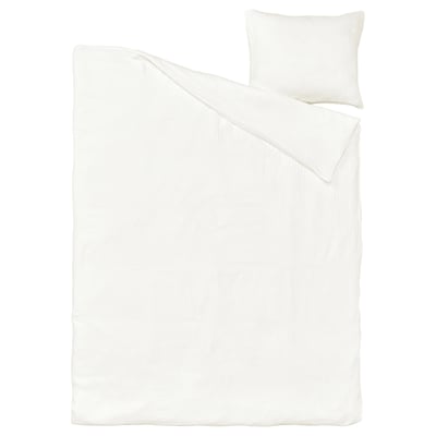 SCHERSMIN duvet set - white, soft organic cotton, simple design.