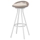 SEGERÖN stool: white frame, wicker seat, beige cushion, round, outdoor.