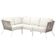 SEGERÖN outdoor sectional, beige, wicker & metal, l-shape, with cushions.