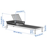 Illustration with measurements for the product: SEGERÖN.