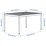 Illustration with measurements for the product: SEGERÖN.