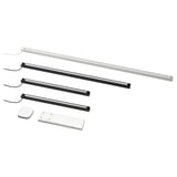 Image displays SILVERGLANS led bathroom lighting kit including silver strips, wireless dimmer, and remote.