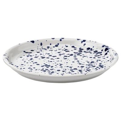SILVERSIDA Plate, patterned/blue, 26 cm