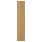 A wooden cabinet door. Its light brown with a rectangular shape. Made of oak veneer, it a solid wood edge and a clean design.