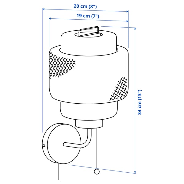 Illustration with measurements for the product: SINNERLIG.