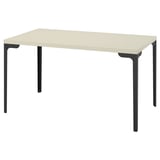 SKÅLSTA Table, light grey-beige/straight black-grey, 140x80 cm