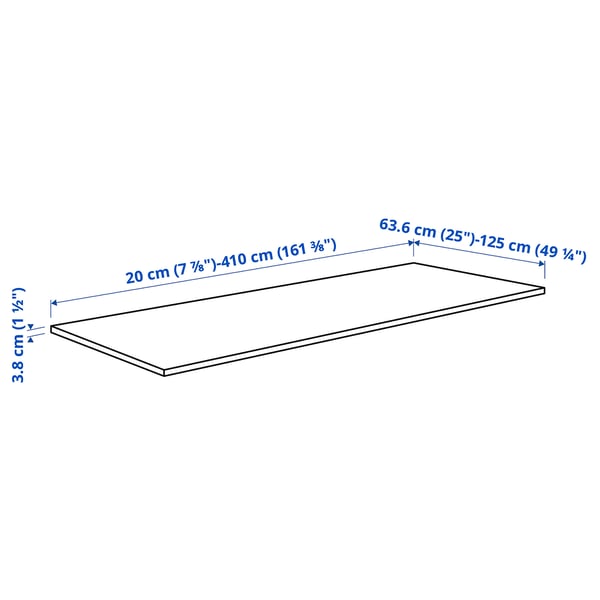Illustration with measurements for the product: SKOGSÅ.