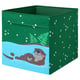Option: This image shows a green fabric storage box named SKOGSDUVA with otters and leaves design, suitable for kallax shelving.