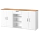Option: SKRUVBY white cabinet, classic design, adjustable shelves, oak top, durable.