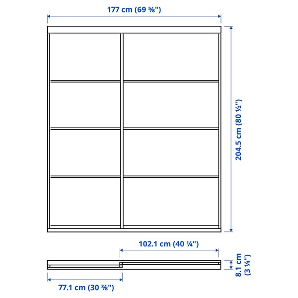 Illustration with measurements for the product: SKYTTA.