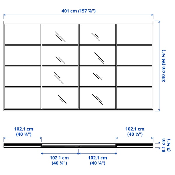 Illustration with measurements for the product: SKYTTA.