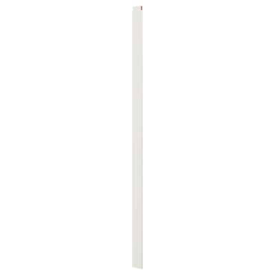 This image shows a white SKYTTA stop bar made of fibreboard with plastic foil, designed for sliding door solutions.