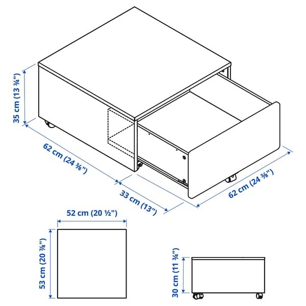 Illustration with measurements for the product: SLÄKT.