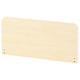 SLÄKT wooden headboard, light beige, rectangular, rounded corners, simple design.