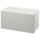 Option: Small white rectangular storage box, smooth surface, modern design, simple shape.