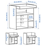 Illustration with measurements for the product: SMÅSTAD.