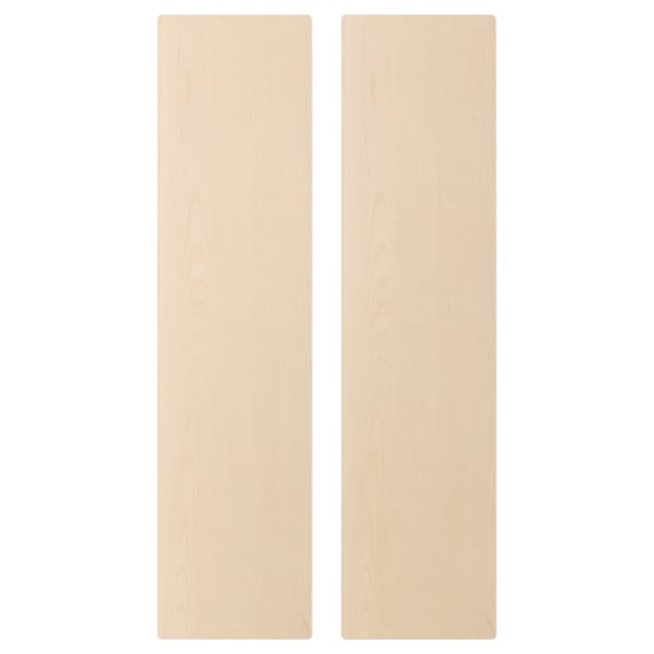 Two light-colored wooden doors side by side. Designed for SMÅSTAD storage units, made of birch veneer with rounded corners.