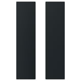 Two tall black rectangular storage doors side by side. Simple, clean design with soft rounded corners.
