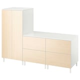 Ikea SMÅSTAD white and light wood kids furniture set with wardrobe and dresser.