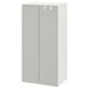 A white and grey smestad wardrobe for kids, featuring soft-closing doors and adjustable interiors.