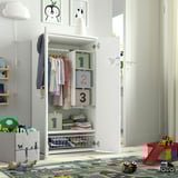 Kids wardrobe - SMÅSTAD, with clothes & storage, promoting independence.