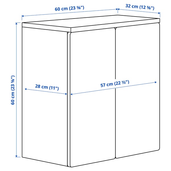 Illustration with measurements for the product: SMÅSTAD.