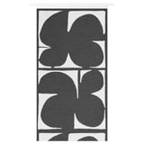Black & white leaf-patterned SMÅSTÄVMAL curtain - polyester, privacy, light diffusion.