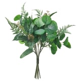 SMYCKA: green artificial bouquet, recycled plastic, varied leaf shapes.