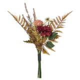 SMYCKA bouquet: red, peach flowers with green leaves, artificial, recycled materials.