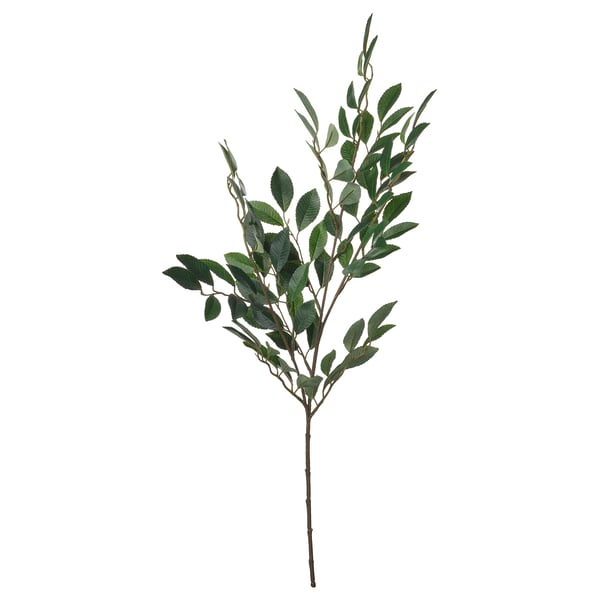 SMYCKA: artificial green leaf branch, realistic, recycled plastic, adjustable steel stem.