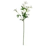 SMYCKA fake white flower stem with green leaves and flexible steel wire stem.